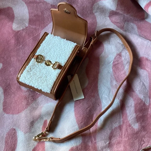 Anthropologie Cream and Tan Crossbody Bag - Picture 10 of 11